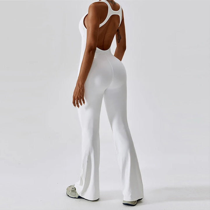 Sexy Back V Jumpsuit Gym Set Women Training Yoga Suit Sportswear Women Sports Jumpsuit Fitness Rompers Stretch Workout Bodysuits SHOPPING HUB