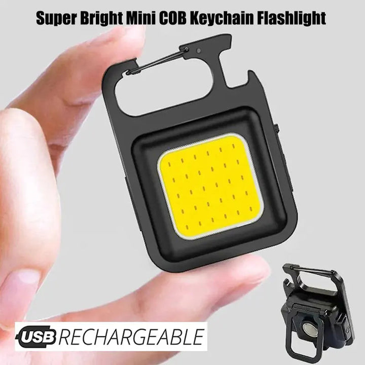 Super Bright Keychain Flashlight Mini COB Portable Work Light USB Rechargeable Outdoor Camping Fishing Pocket Lamps With Magnet BLYNTRA