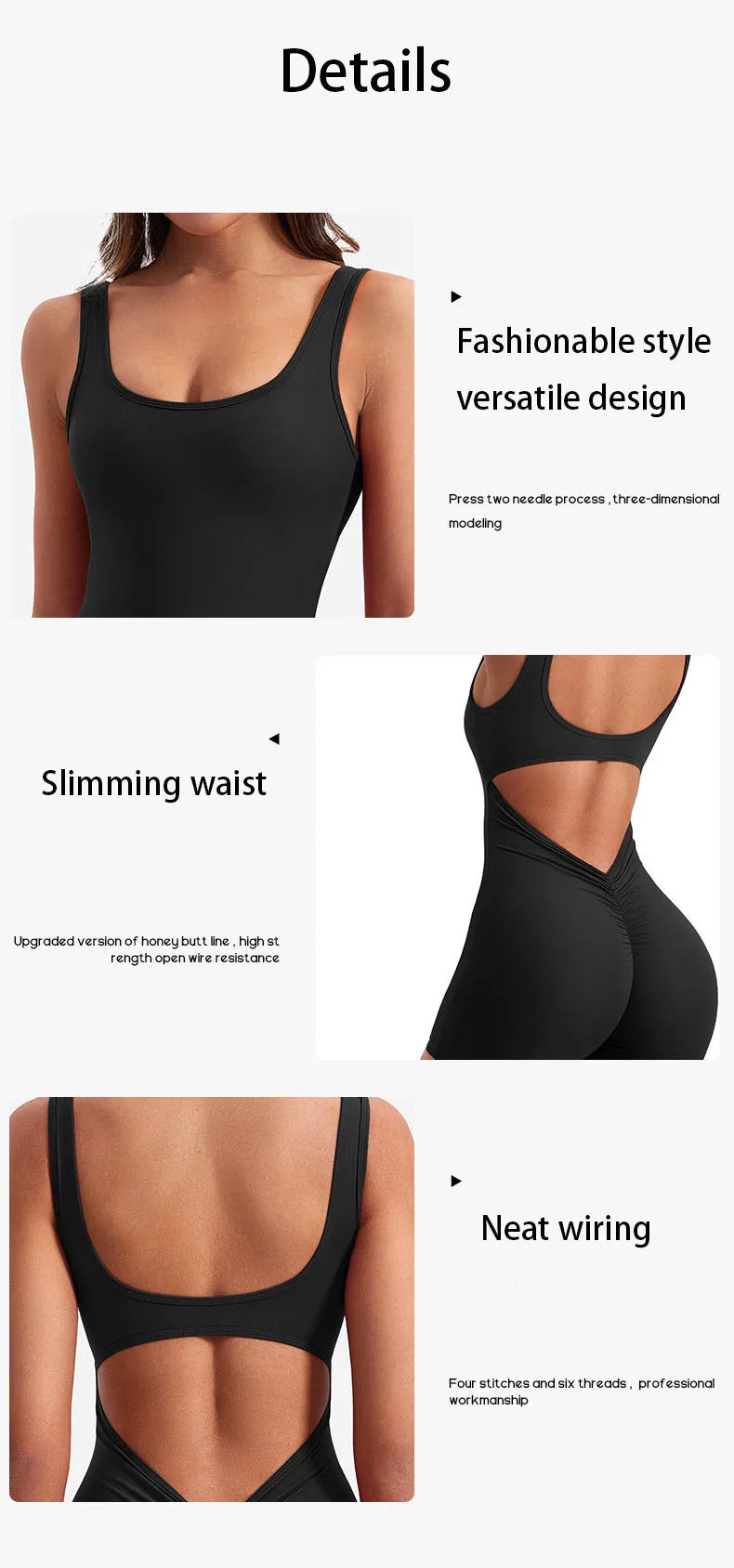 Women's Gym Clothing Yoga Solid Ruched Backless Sleeveless Square Collar Skinny Sexy Rompers Ropa Deportiva Mujer Gym Playsuits BLYNTRA