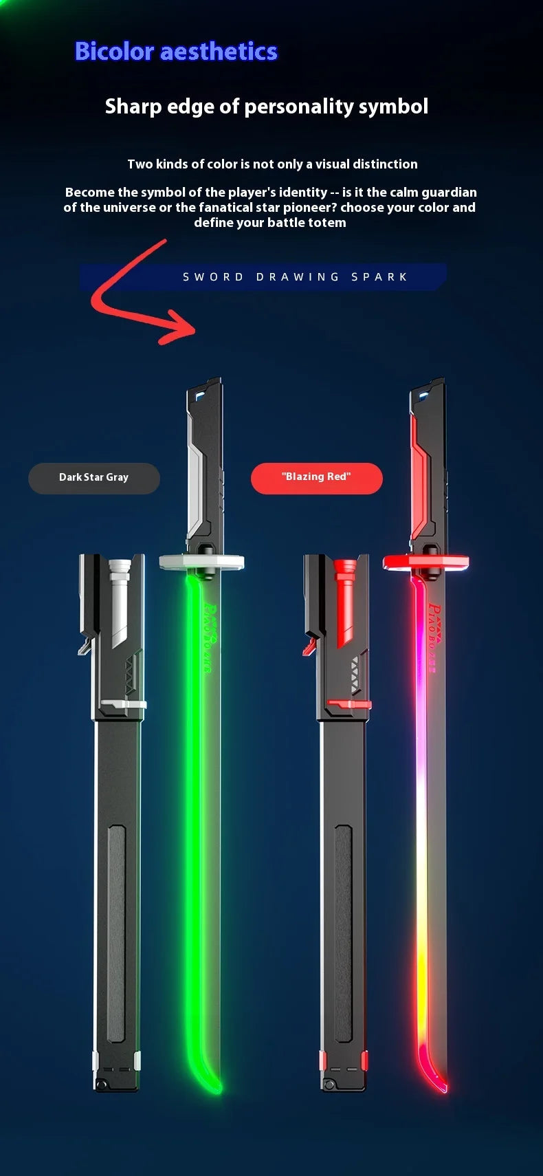 Colorful Streamer Glowing Sword Toys with Spark & Smoke Effect Light Sword Kids Adult Toys Holiday props sword Decompression Toy BLYNTRA
