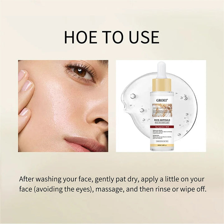 Glow Rice Ampoule Rice Essence Moisturizing And Hydrating Gentle Cleansing Peel Shot Exfoliant Repair Skin Niacinamide Essences BLYNTRA