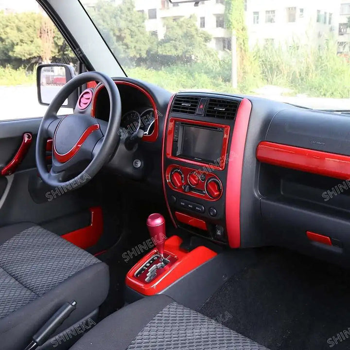 SHINEKA Car Red Interior & Exterior Decoration Cover fit for Suzuki Jimny 2007 2008 2009 2010 2011 2012 2013 2014 2015 2016 2017 BLYNTRA
