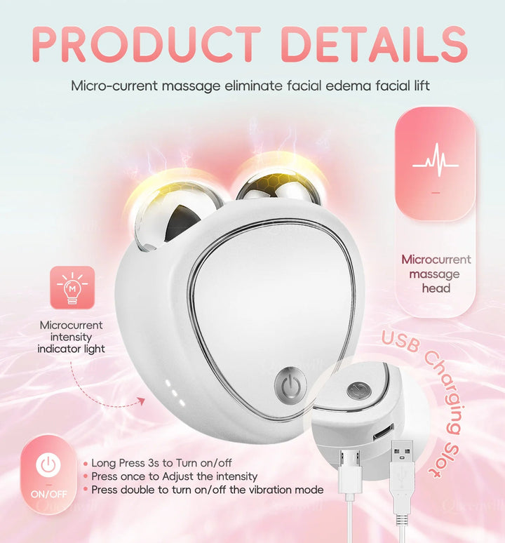 EMS Face Lifting Machine Facial Massager Microcurrent Roller Skin Tightening Rejuvenation Beauty Charging Facial Anti Wrinkle BLYNTRA