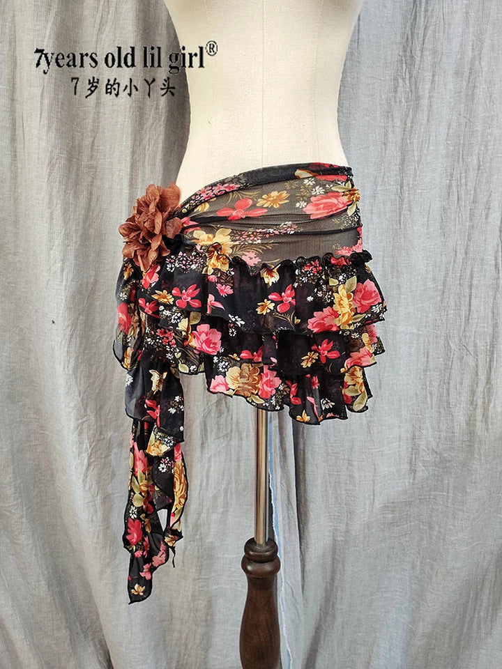 New sexy Women Performance MeshTribal Belly Overskirt Hip Scarf Belt Dancing costumes BLL111 BLYNTRA