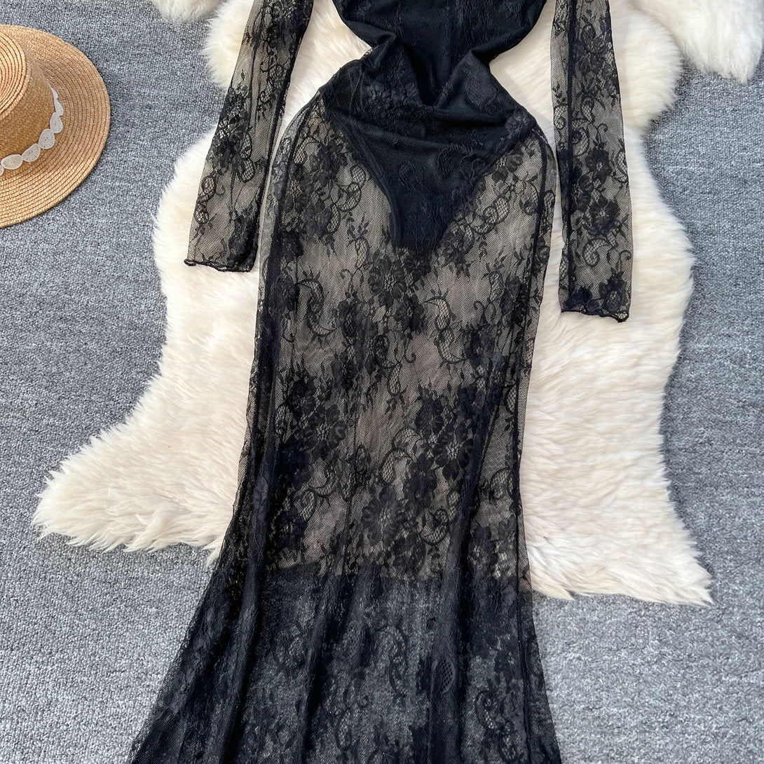 LaceMuse Sheer Elegance Dress SHOPPING HUB