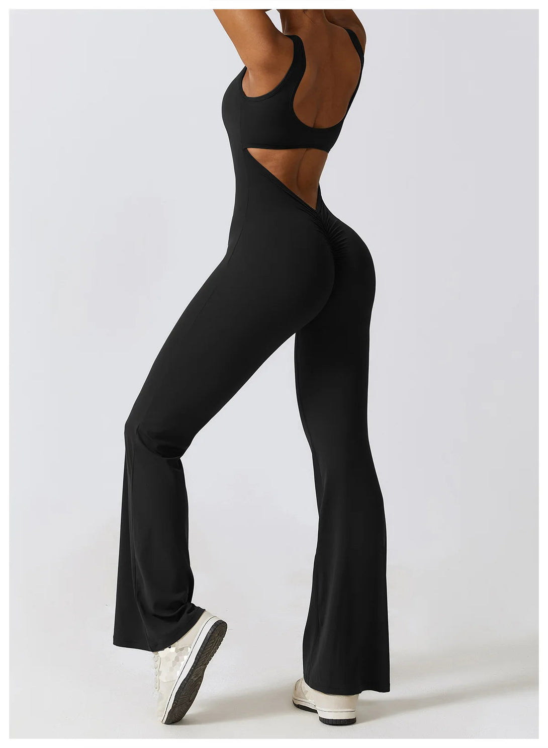 FlexGlam V-Back Fitness Jumpsuit SHOPPING HUB