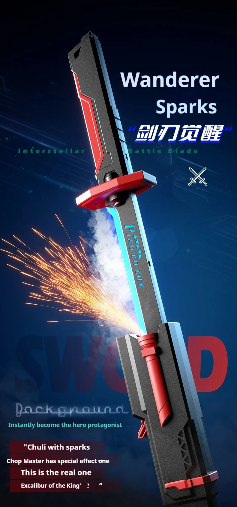 Colorful Streamer Glowing Sword Toys with Spark & Smoke Effect Light Sword Kids Adult Toys Holiday props sword Decompression Toy BLYNTRA