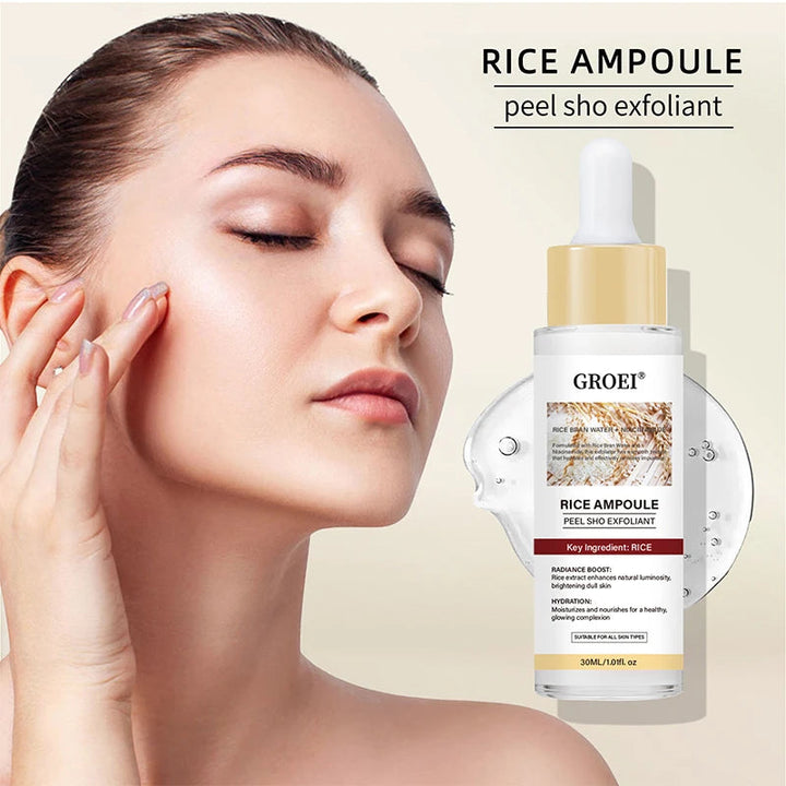 Glow Rice Ampoule Rice Essence Moisturizing And Hydrating Gentle Cleansing Peel Shot Exfoliant Repair Skin Niacinamide Essences BLYNTRA
