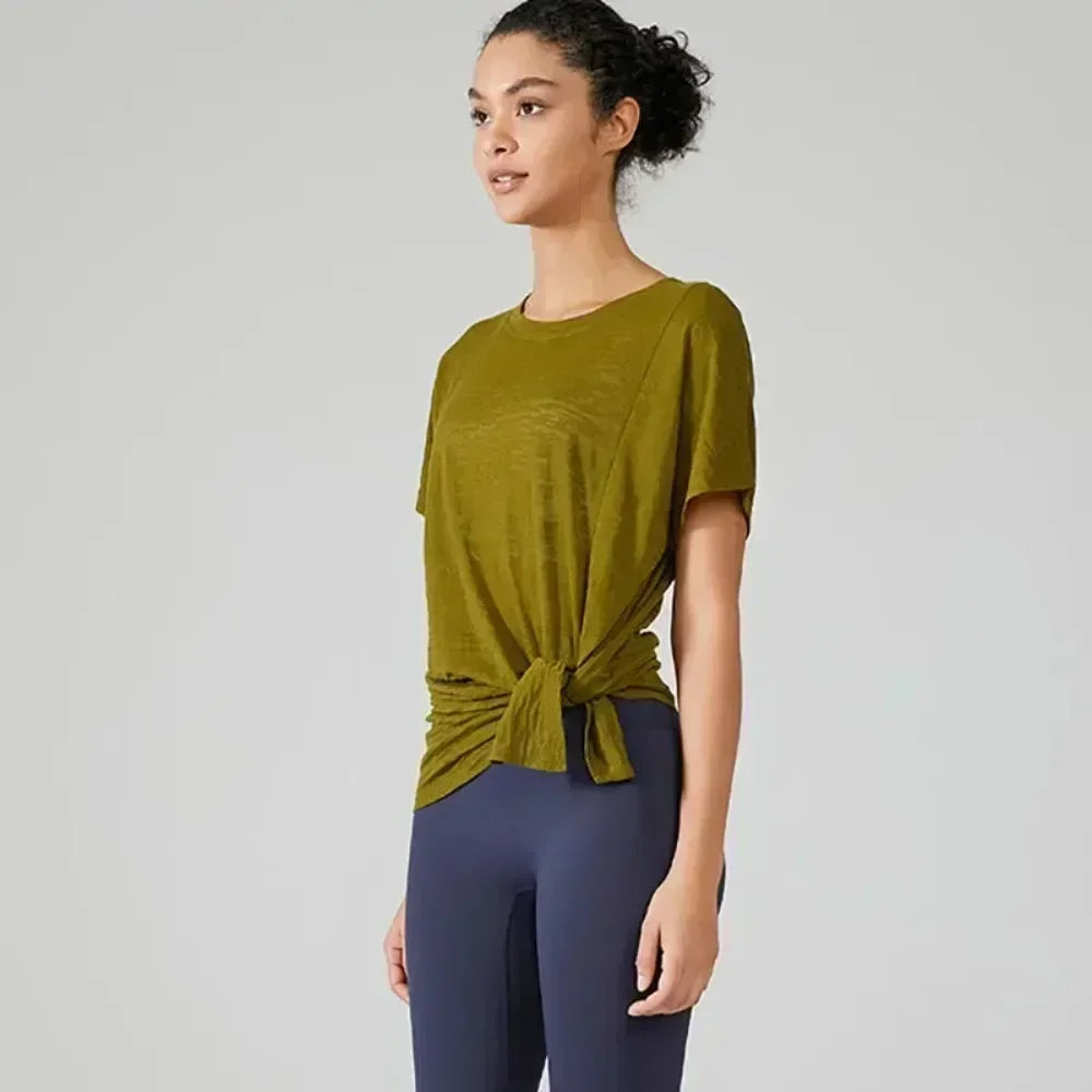 Women's Gym Clothing Summer Yoga Shirts & Blouses Fitness Sport Running T-shirt Female Short Sleeve Workout Sporty Woman Top BLYNTRA