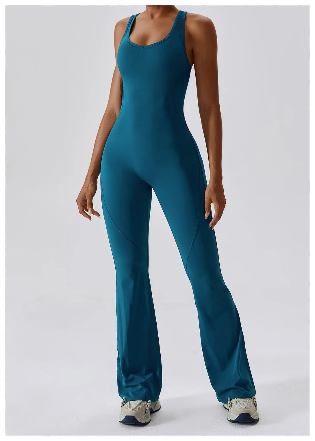 FlexGlam V-Back Fitness Jumpsuit SHOPPING HUB