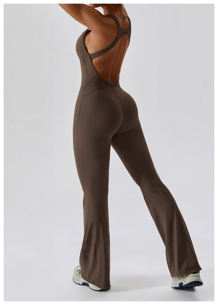 Sexy Back V Jumpsuit Gym Set Women Training Yoga Suit Sportswear Women Sports Jumpsuit Fitness Rompers Stretch Workout Bodysuits SHOPPING HUB