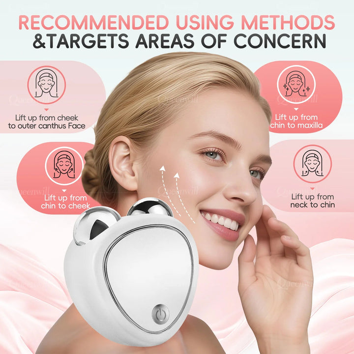 EMS Face Lifting Machine Facial Massager Microcurrent Roller Skin Tightening Rejuvenation Beauty Charging Facial Anti Wrinkle BLYNTRA