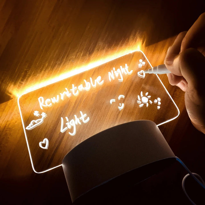 Note Board Creative Led Night Light USB Message Board Holiday Light With Pen Gifts For Children Girlfriend Decoration Night Lamp BLYNTRA