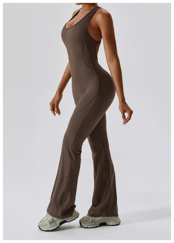 Sexy Back V Jumpsuit Gym Set Women Training Yoga Suit Sportswear Women Sports Jumpsuit Fitness Rompers Stretch Workout Bodysuits SHOPPING HUB