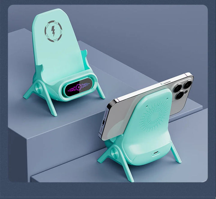 Mini Chair Cordless Charger Stable Support Desktop Phone Stand Tabletop Ornament High Performance Portable 3 in 1 Fast Charger BLYNTRA