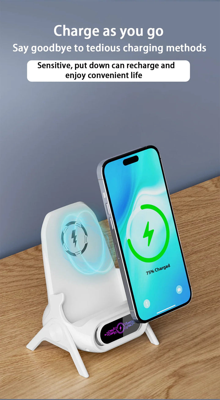 Mini Chair Cordless Charger Stable Support Desktop Phone Stand Tabletop Ornament High Performance Portable 3 in 1 Fast Charger BLYNTRA