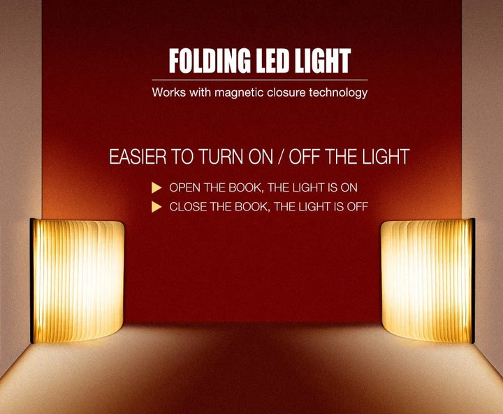 3D Folding Book Light LED Night Light 3-Color USB Charging Portable Wooden Magnetic Table Lamp Decoration Christmas Holiday Gift BLYNTRA