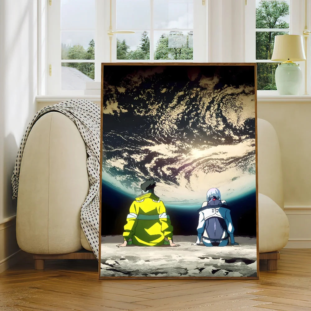 Anime C-Cyberpunk E-Edgerunners Poster Self Adhesive Painting Living Room Office Decoration Bedroom Home Wall Sticker Prints BLYNTRA