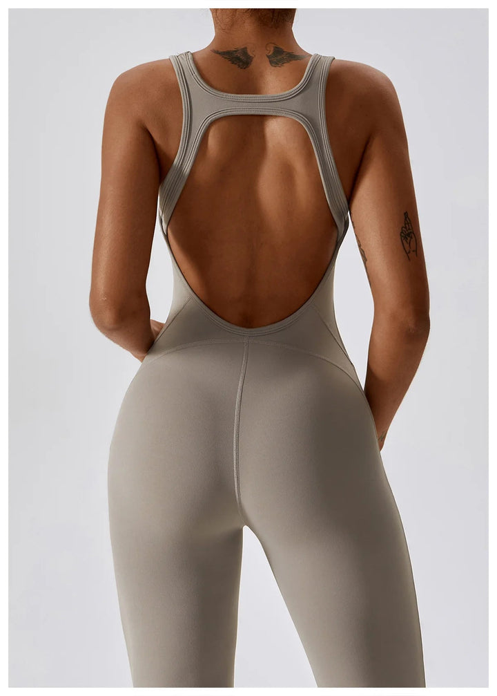 Sexy Back V Jumpsuit Gym Set Women Training Yoga Suit Sportswear Women Sports Jumpsuit Fitness Rompers Stretch Workout Bodysuits SHOPPING HUB