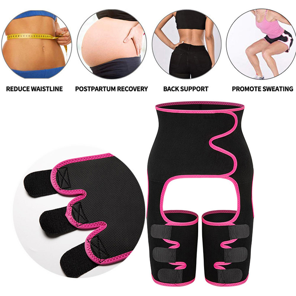 Sweat High Waist Thigh Trimmer Butt Lifter Shapewear Belt 3 In 1 Adjustable Belt Silicone Back Scrub Bath Brush
