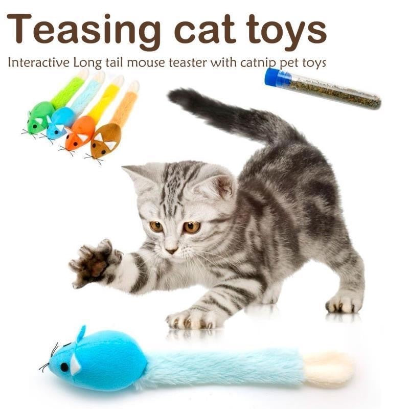 Interactive Mouse Cat Toy – Long Tail Fun BLYNTRA