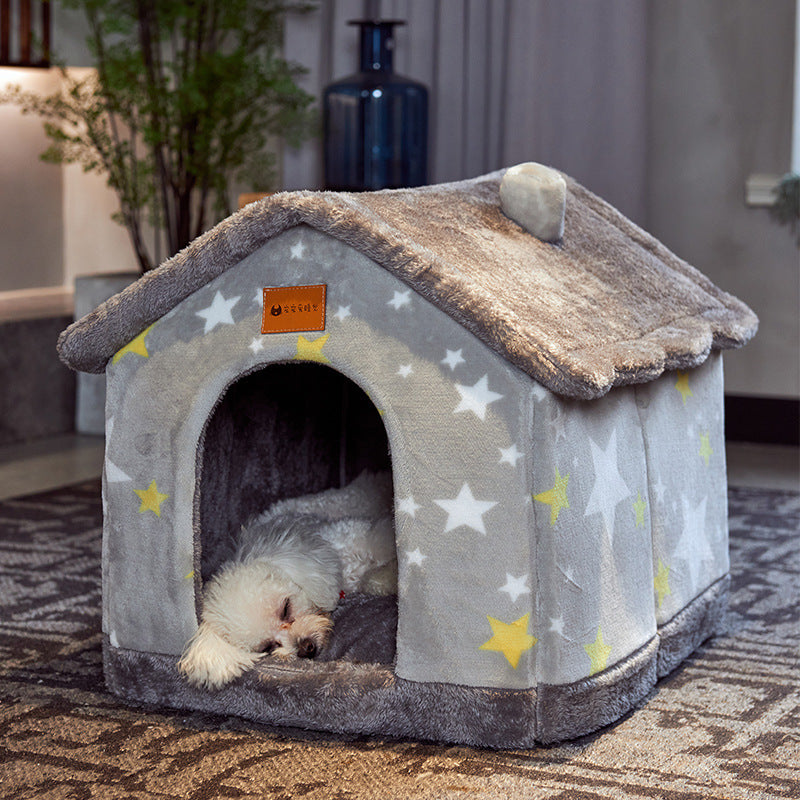 BLYNTRA Foldable Dog House – Warm Winter Pet Bed & Cat Cave BLYNTRA