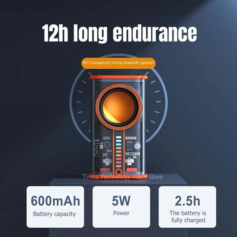 K07 Transparent Mecha Bluetooth Speaker BLYNTRA