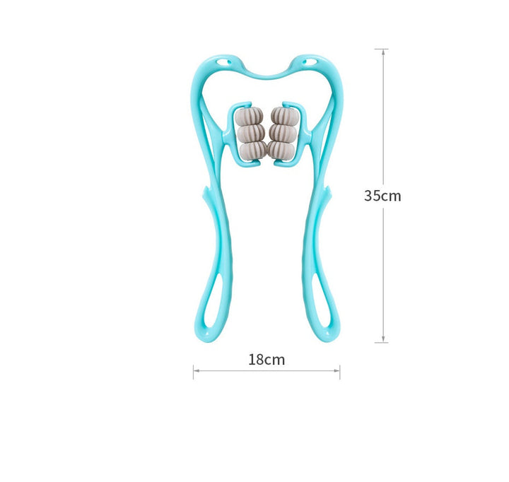 Multifunctional Manual Six-wheel Neck Massager Massage Relieve Roller Massage Tool Silicone Back Scrub Bath Brush