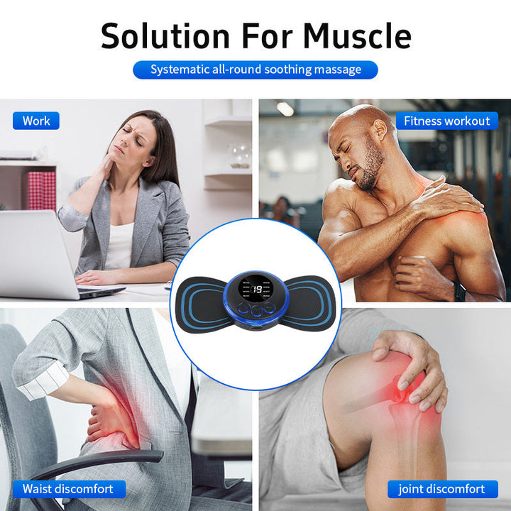 Mini Massage Patch Cervical Massager Shoulder And Neck Massager EMS Portable Pulse Smart Massage Patch 8 Modes 19 Gears BLYNTRA