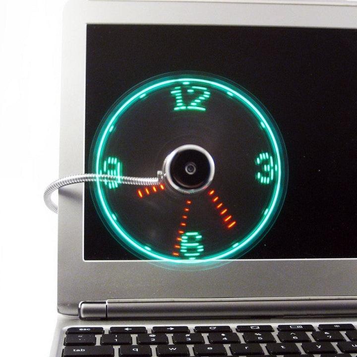 USB Fan Clock | LED Time Display & Cool Desk Gadget Silicone Back Scrub Bath Brush