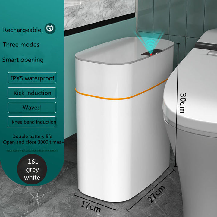 Smart Trash Can With Lid For Bedroom And Living Room Kitchen Storage Box Trash Can Induction Small Car Box Automatic Smart Dustbin Smart Trash Bin Silicone Back Scrub Bath Brush
