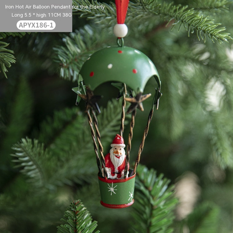 BLYNTRA Christmas Hot Air Balloon Pendant – Nordic Iron Tree Ornament Décor BLYNTRA