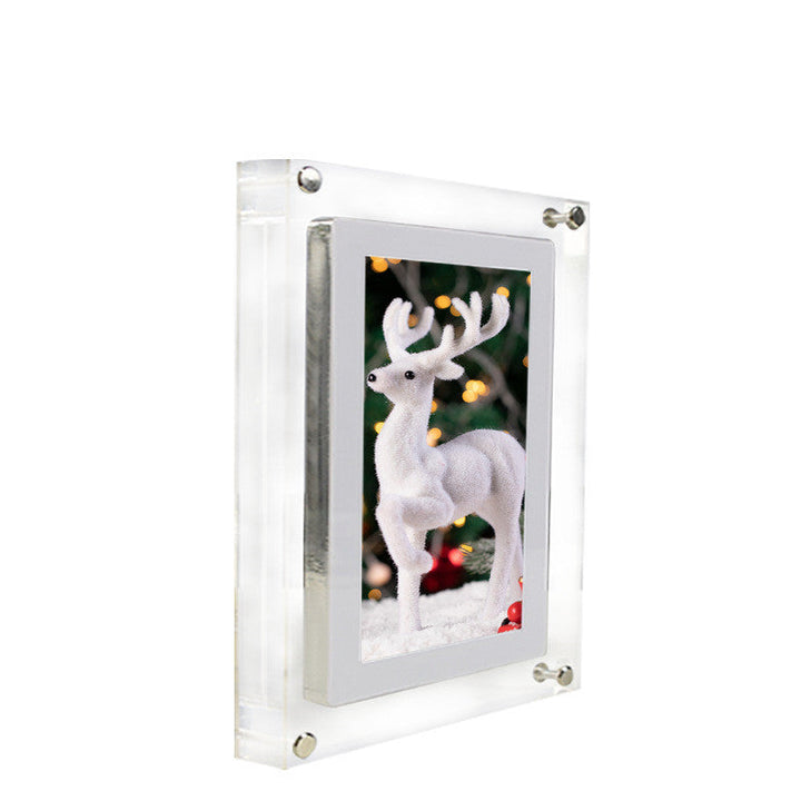 Digital Picture Frame Acrylic Video Player Digital Photo Frame Vertical Display With 1GB And Battery Type C Video Frame Gift For Loved Silicone Back Scrub Bath Brush