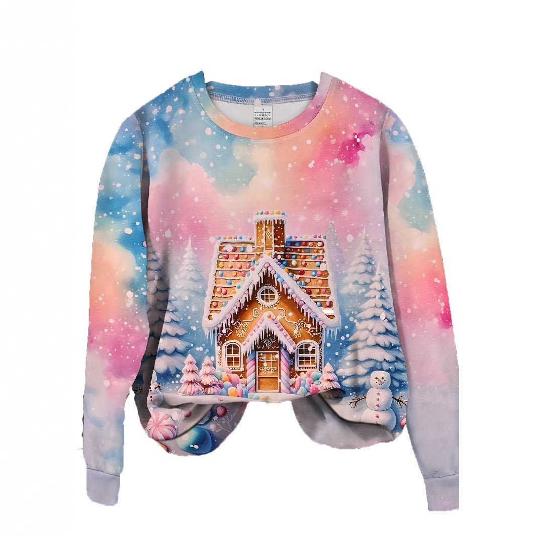 BLYNTRA Holiday Graphic Sweater – Building Snowman Christmas Pullover BLYNTRA