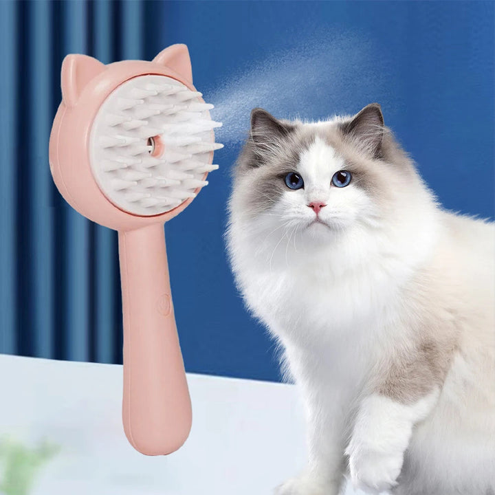 Hair Cleaning Brush With Mist Multifunctional Cat Grooming Brush Rechargeable Self Cleaning Slicker Brush For Pets Dogs & Catsb Pet Products Silicone Back Scrub Bath Brush