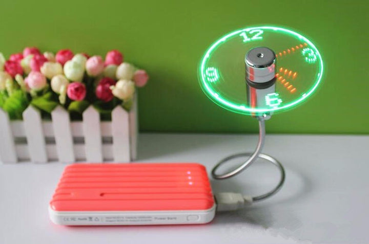 USB Fan Clock | LED Time Display & Cool Desk Gadget Silicone Back Scrub Bath Brush
