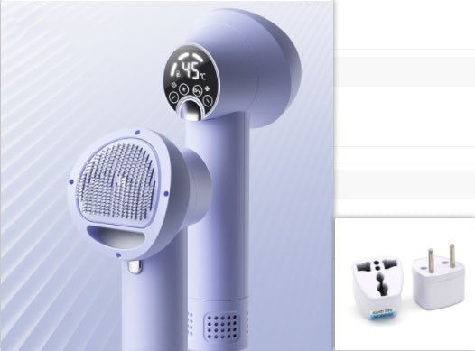 GroomEase Silent Pet Hair Dryer & Comb Silicone Back Scrub Bath Brush