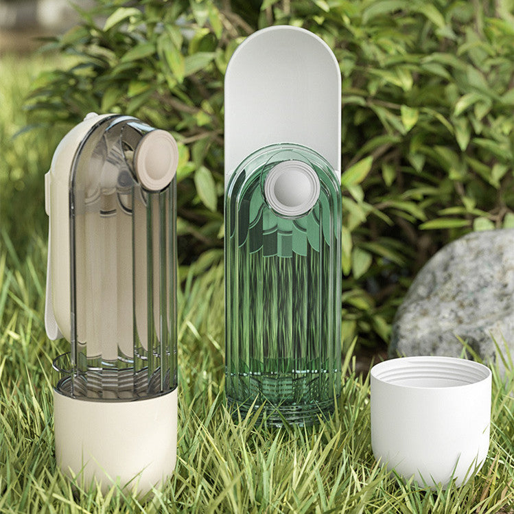 2 In 1 Pet Water Cup Segment Design Green Dog Walking Portable Drinking Cup Dog Feeding Supplies Pet Supplies Dog Walking Water Feeder Pets Products Silicone Back Scrub Bath Brush