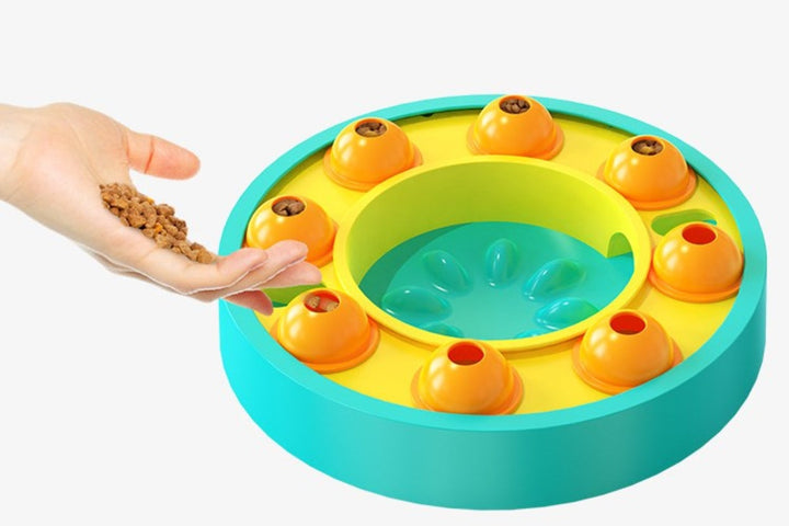 SmartBark IQ Puzzle Feeder Toy for Dogs Silicone Back Scrub Bath Brush