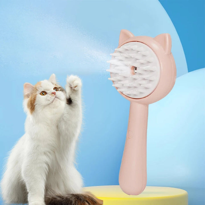 Hair Cleaning Brush With Mist Multifunctional Cat Grooming Brush Rechargeable Self Cleaning Slicker Brush For Pets Dogs & Catsb Pet Products Silicone Back Scrub Bath Brush