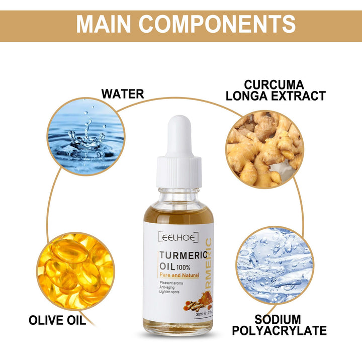 EELHOE Turmeric Dark Spot Correction Face Care Spot Moisturizing And Repairing Skin Tone Serum Silicone Back Scrub Bath Brush