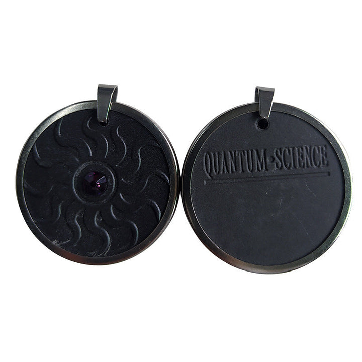 Volcanic Rock Ore Energy Plus Diamond Stainless Steel Outer Frame Pendant Silicone Back Scrub Bath Brush