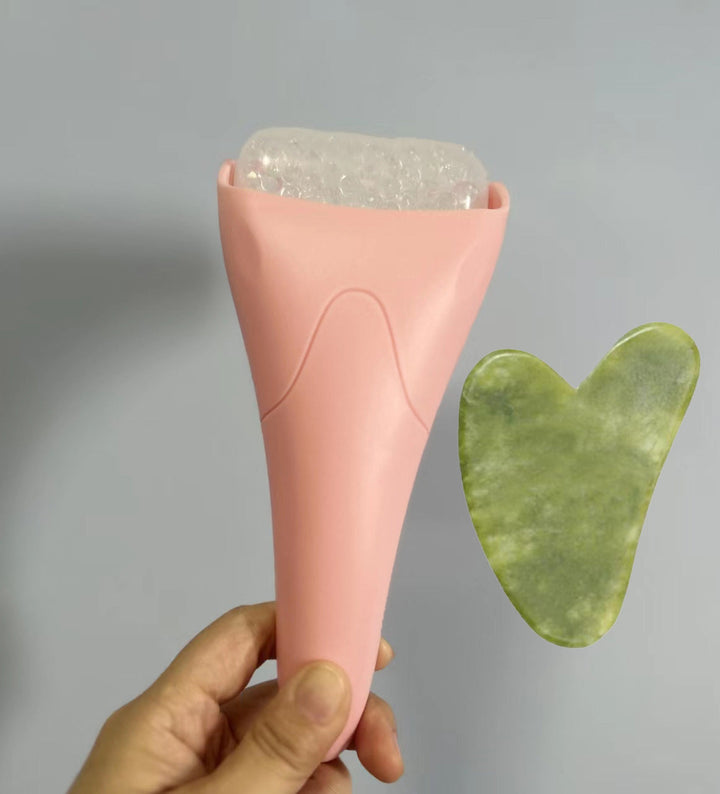 GlaciGlow Facial Ice Roller Massager Silicone Back Scrub Bath Brush