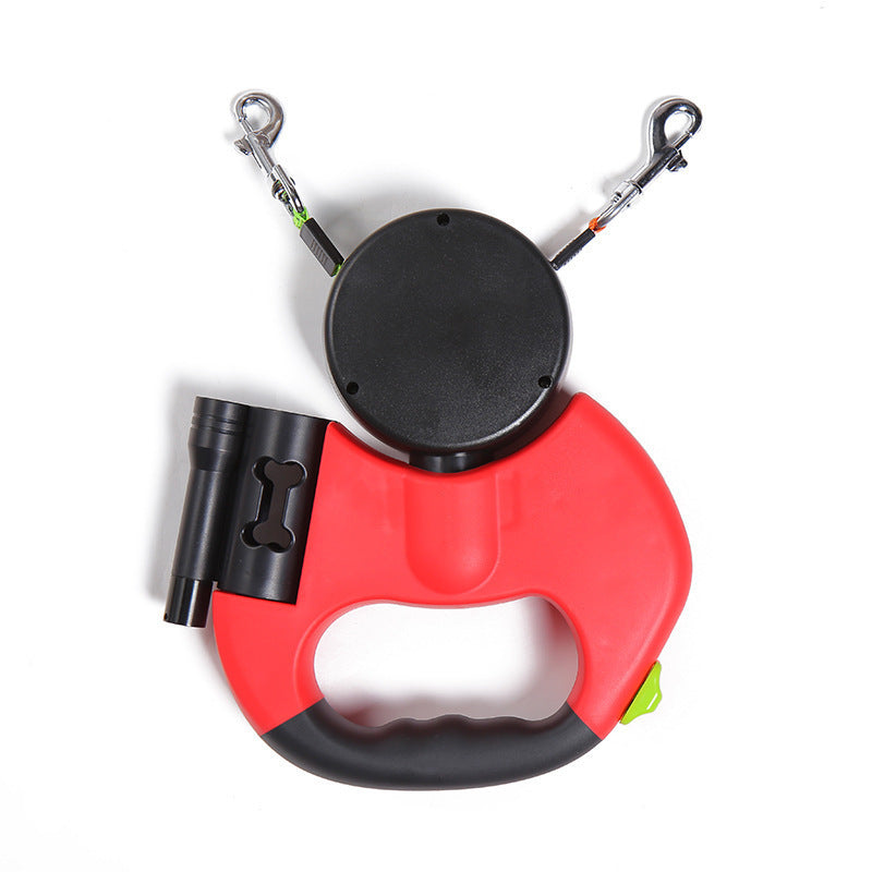 Retractable Dual Dog Leash with Light & Reflective Strip BLYNTRA