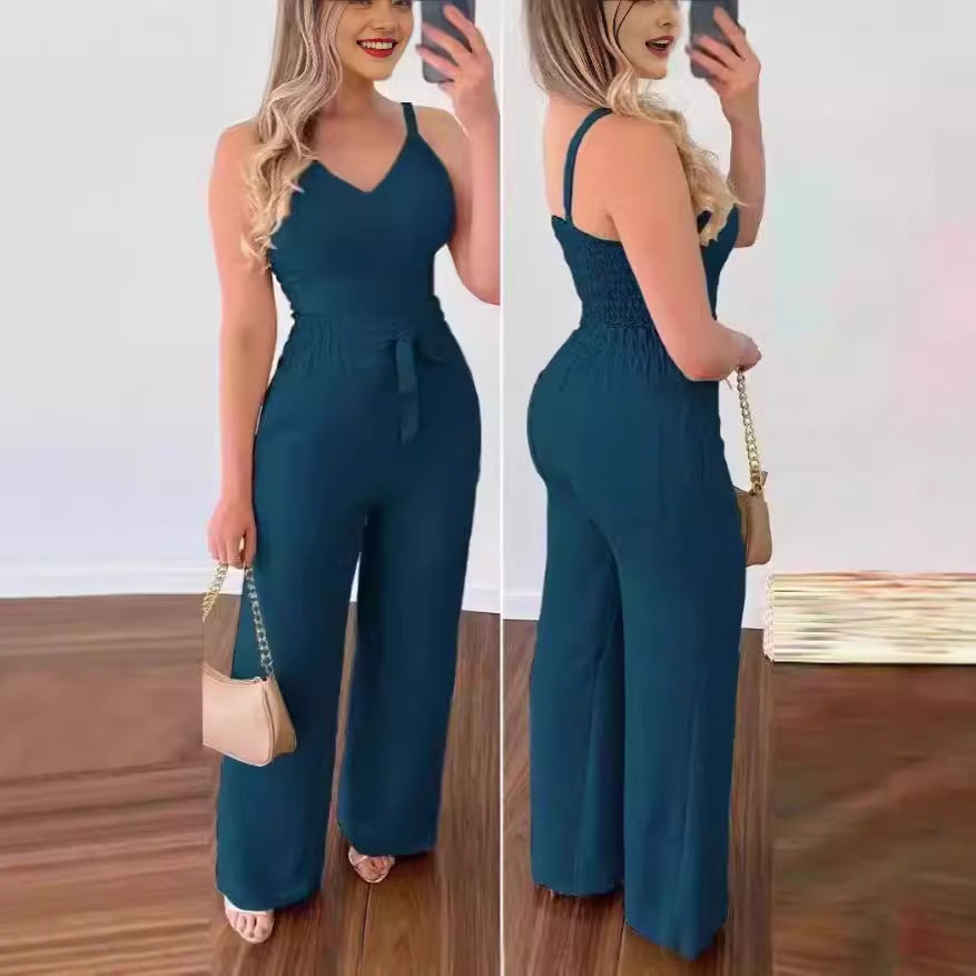 Sexy Backless Two-Piece Pleated Pants Set BLYNTRA