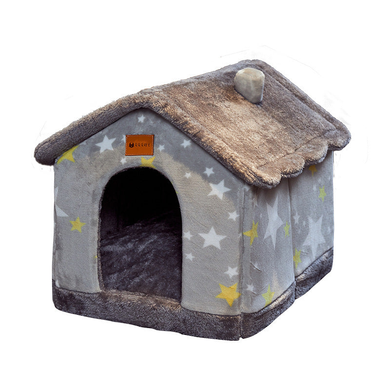 BLYNTRA Foldable Dog House – Warm Winter Pet Bed & Cat Cave BLYNTRA