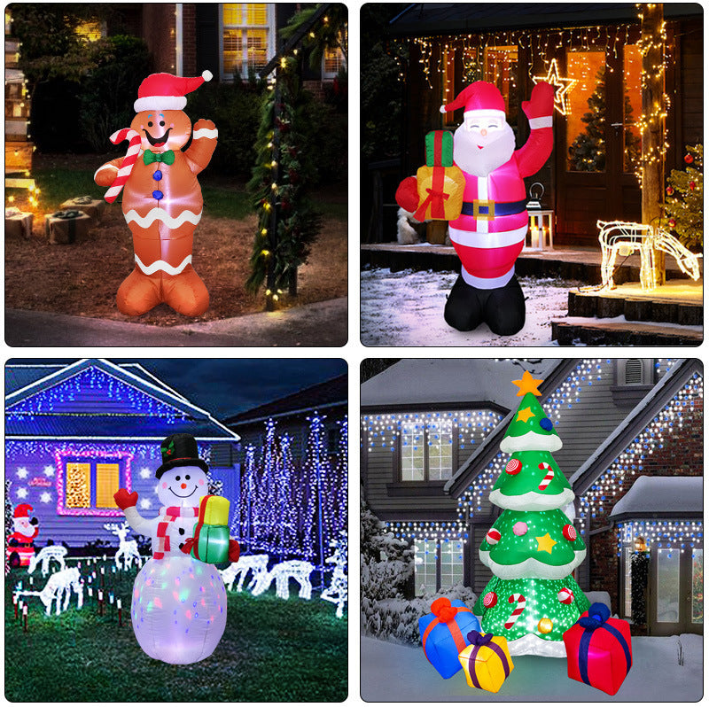 BLYNTRA Glowing Christmas Inflatables – Light-Up Santa & Snowman Decoration BLYNTRA