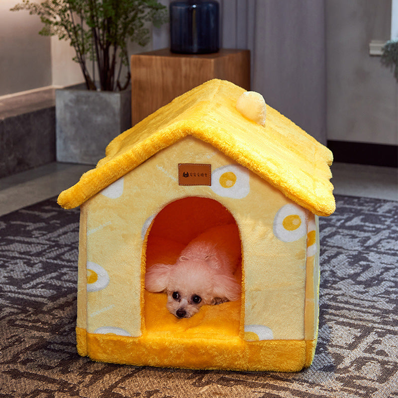 BLYNTRA Foldable Dog House – Warm Winter Pet Bed & Cat Cave BLYNTRA