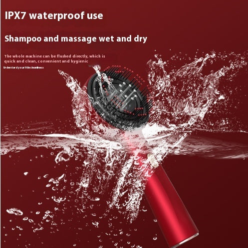 Electric Massage Comb Home Scalp Drain Comb Red Light Anti-slip Hair Care Multi-functional Massage Comb Silicone Back Scrub Bath Brush