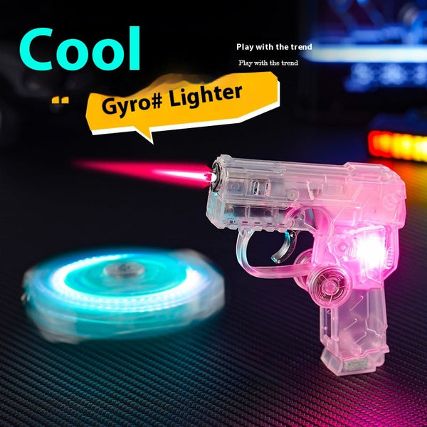 Transparent Fingertip Gyro Luminous Lighter Silicone Back Scrub Bath Brush
